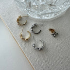 Mixed Cubic Cluster Hoop Earrings
