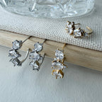 Mixed Cubic Cluster Hoop Earrings