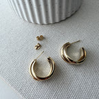 Rounded Crossover Hoop Earrings