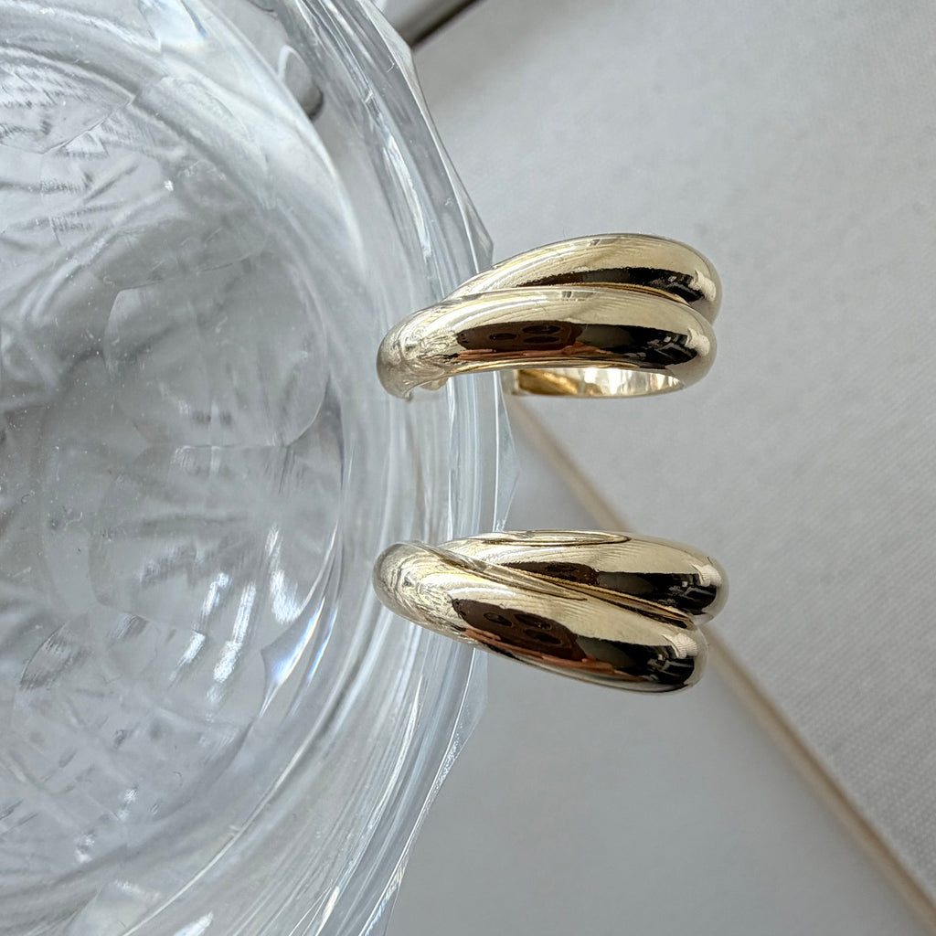 Rounded Crossover Hoop Earrings
