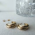 Rounded Crossover Hoop Earrings