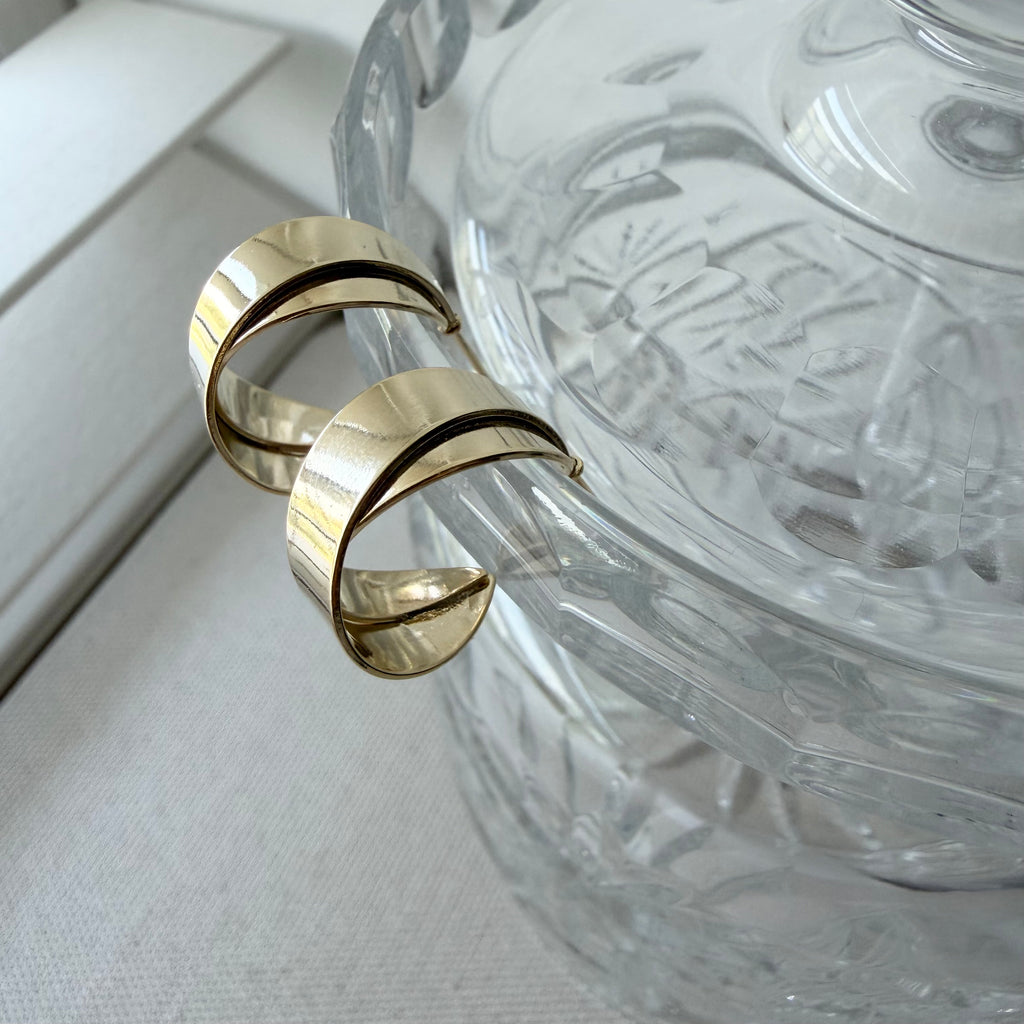 Flat Crossover Hoop Earrings