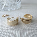 Flat Crossover Hoop Earrings