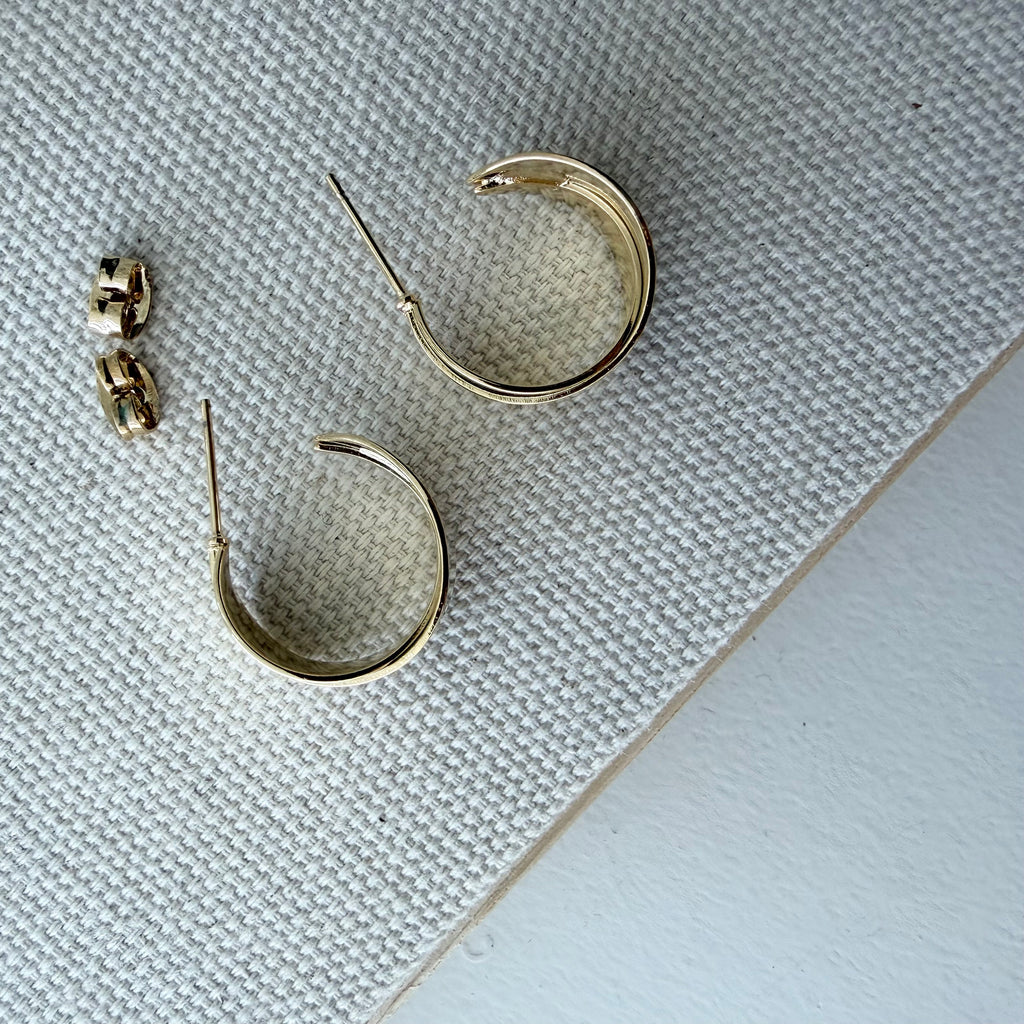 Flat Crossover Hoop Earrings