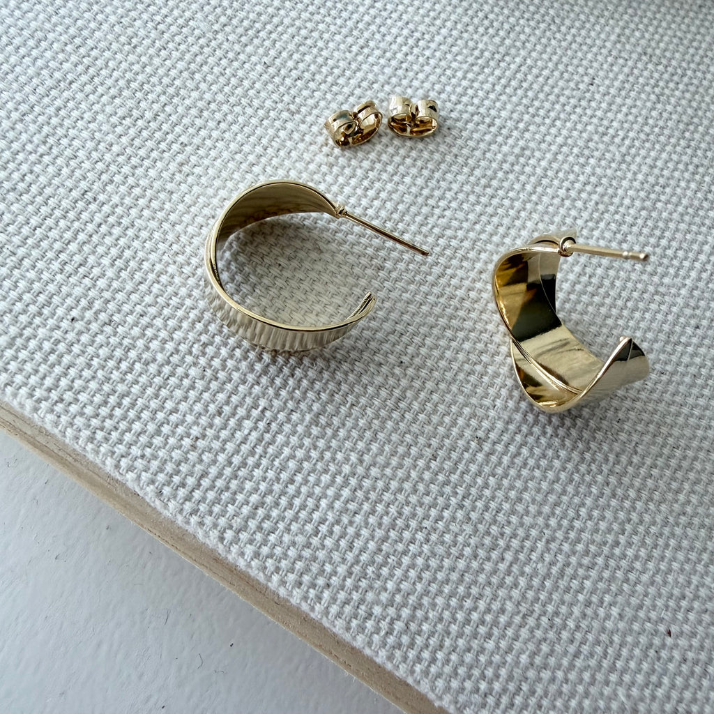 Flat Crossover Hoop Earrings