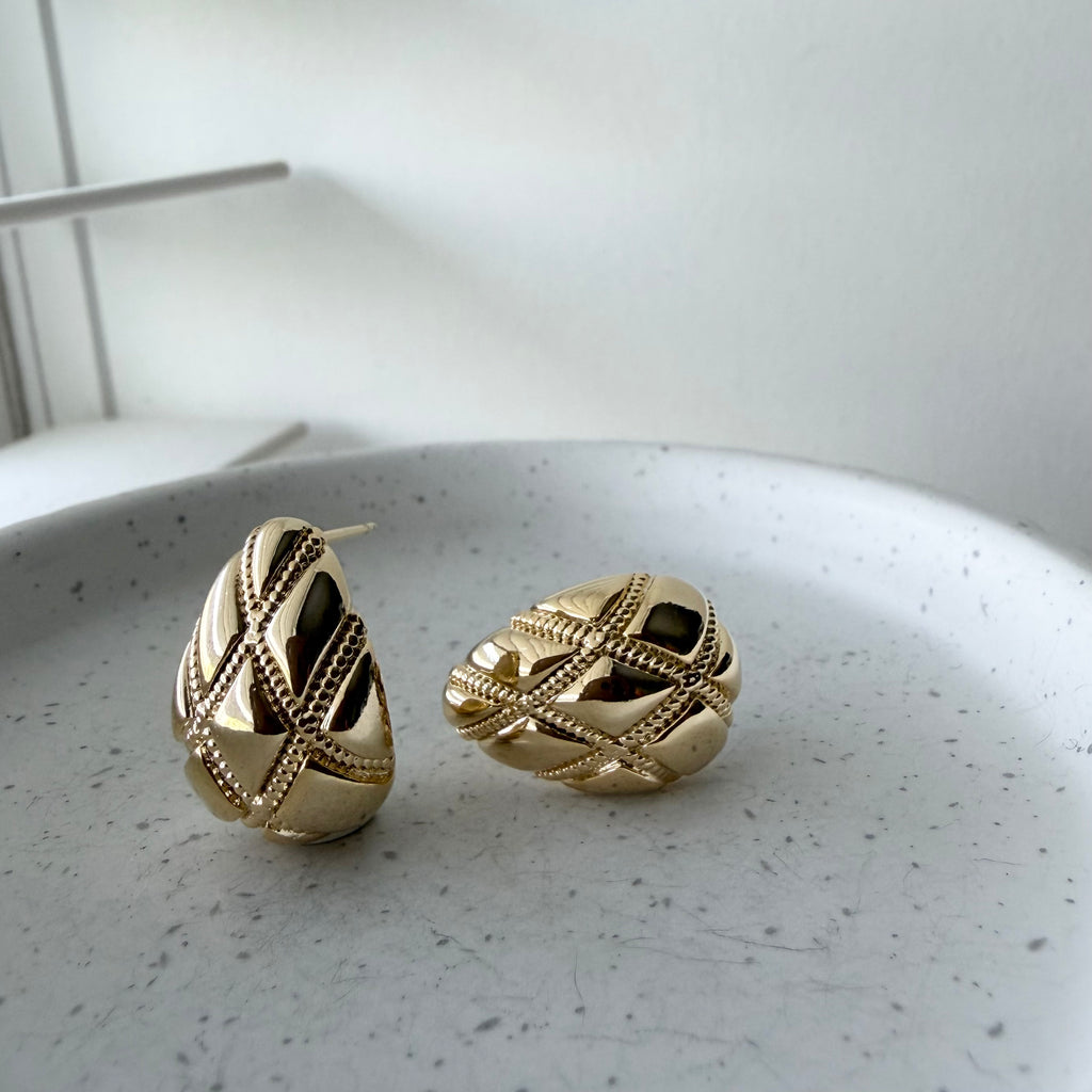 Quilted Droplet Earrings