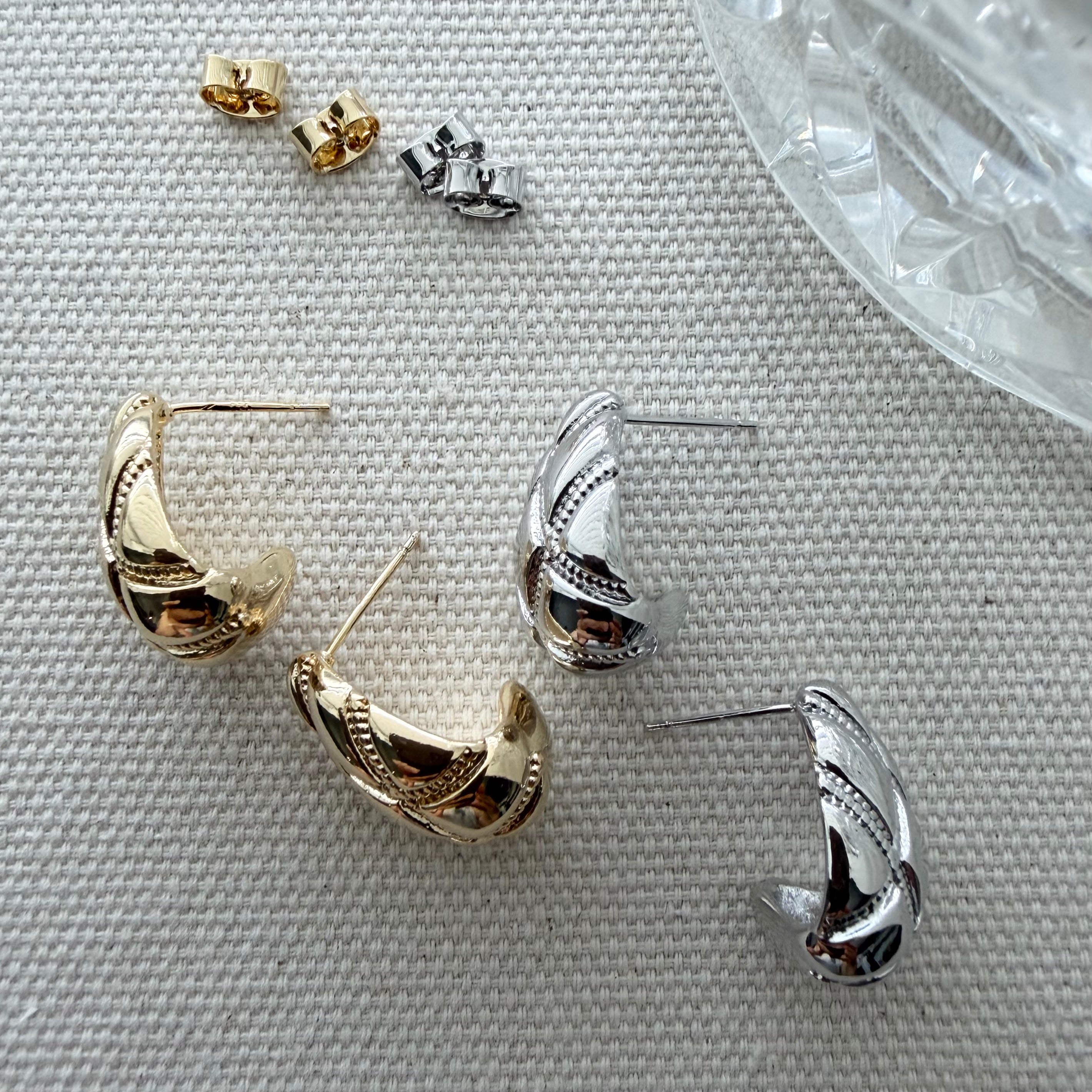 Quilted Droplet Earrings