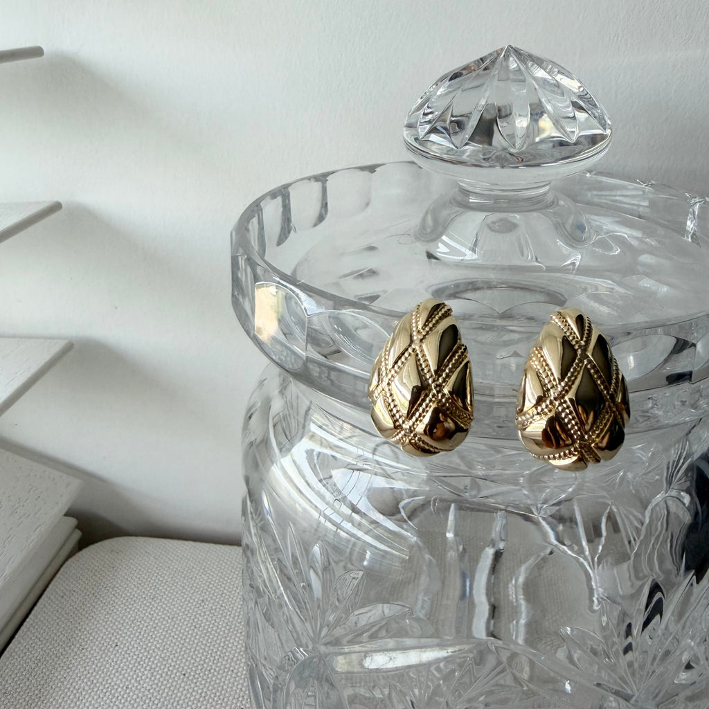 Quilted Droplet Earrings