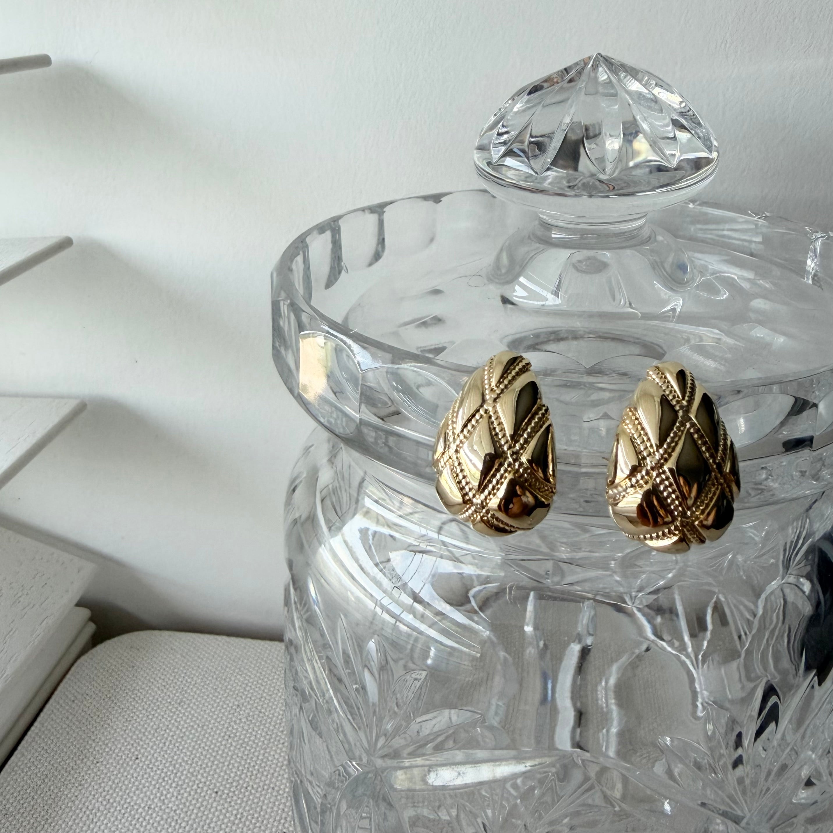 Quilted Droplet Earrings