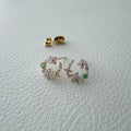 C-Shape Floral Earrings
