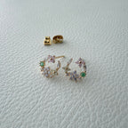 C-Shape Floral Earrings