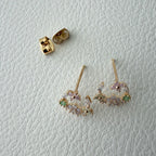 C-Shape Floral Earrings
