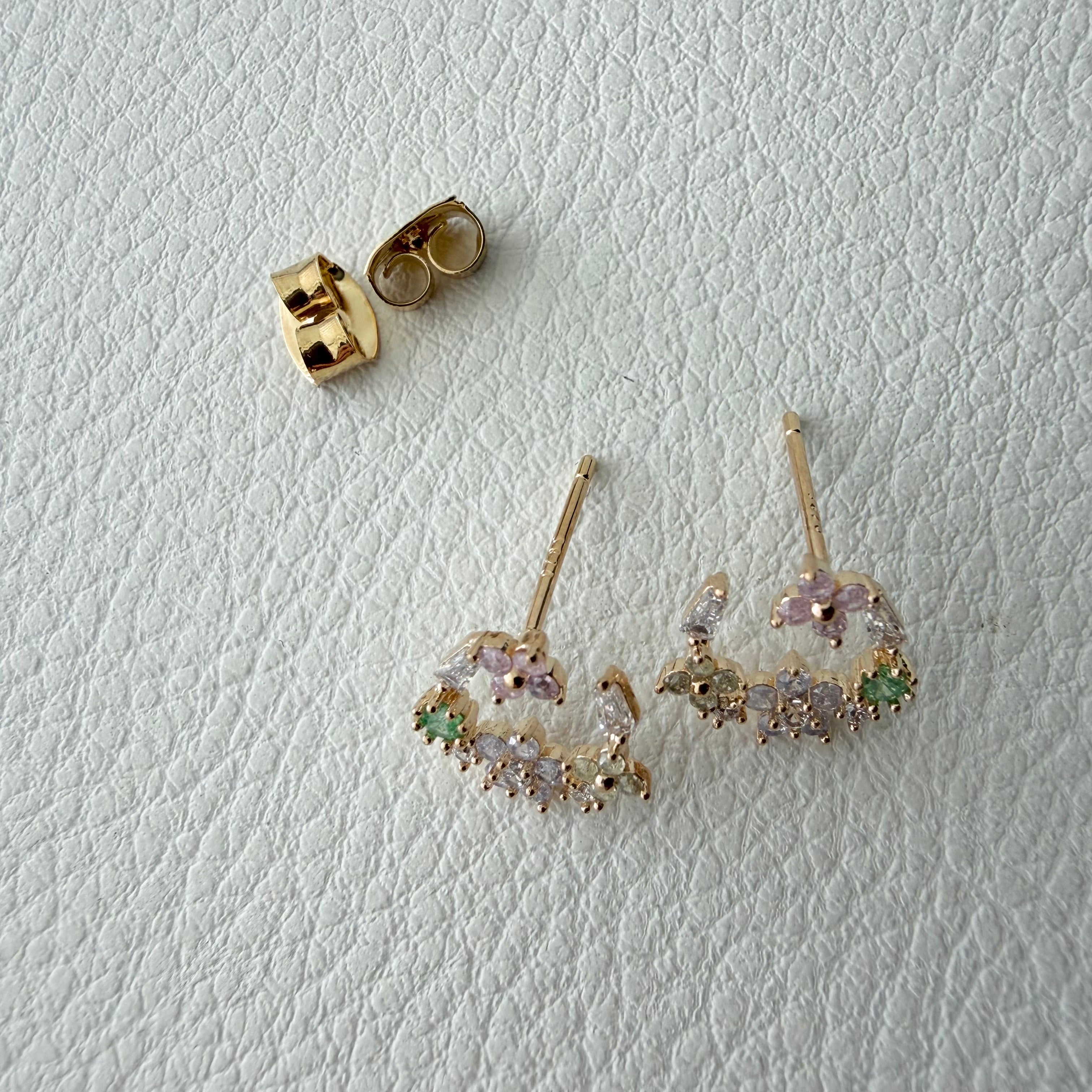 C-Shape Floral Earrings