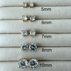 Round Cubic Zirconia Stud Earrings