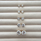 Round Cubic Zirconia Stud Earrings