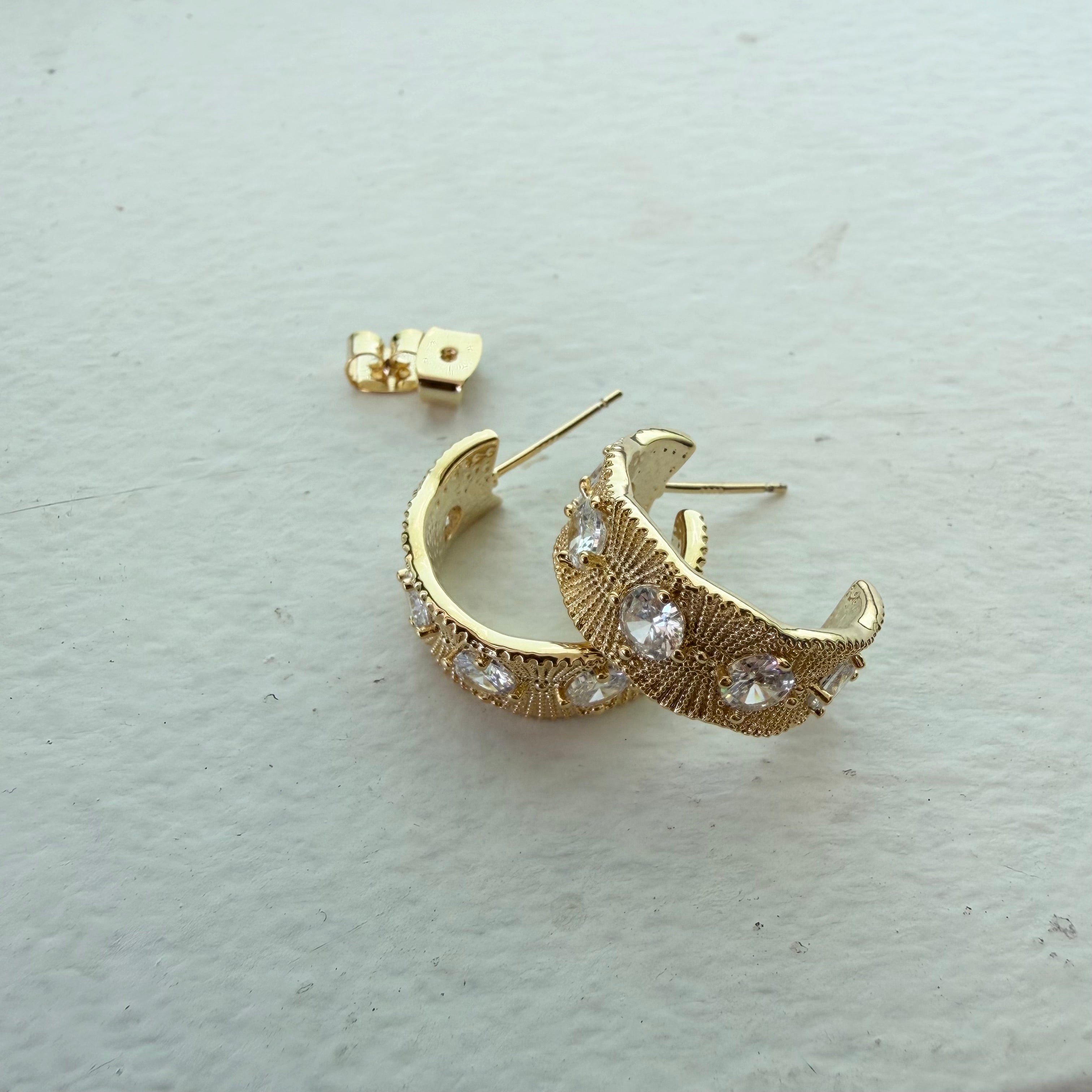 Quintet Ridge Hoop Earrings
