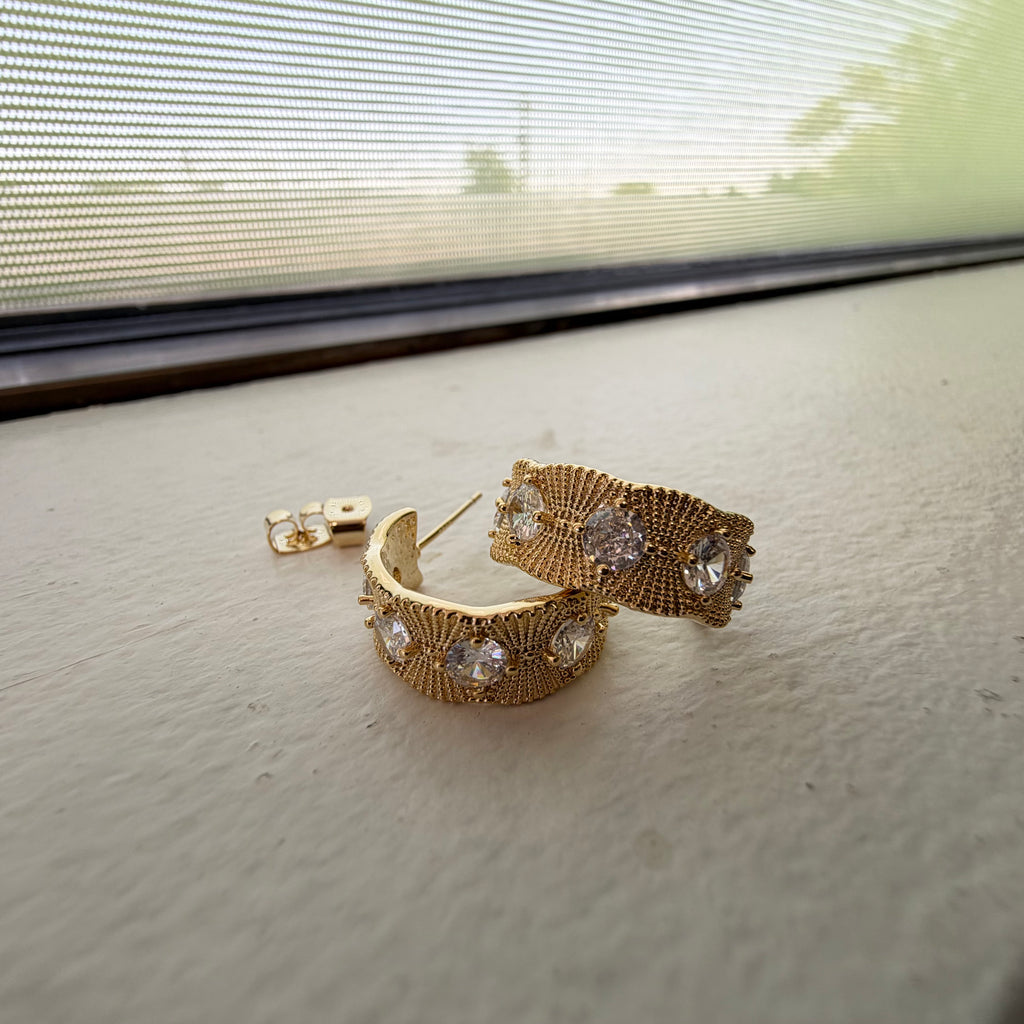 Quintet Ridge Hoop Earrings