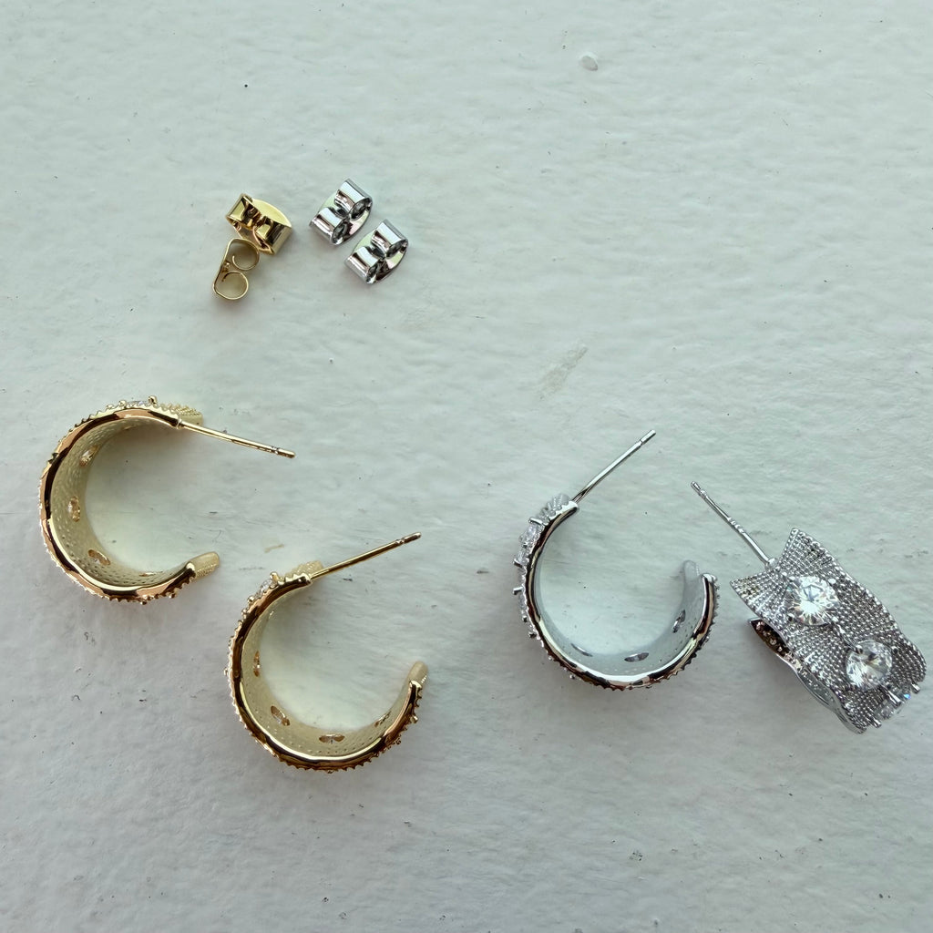 Quintet Ridge Hoop Earrings