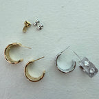 Quintet Ridge Hoop Earrings