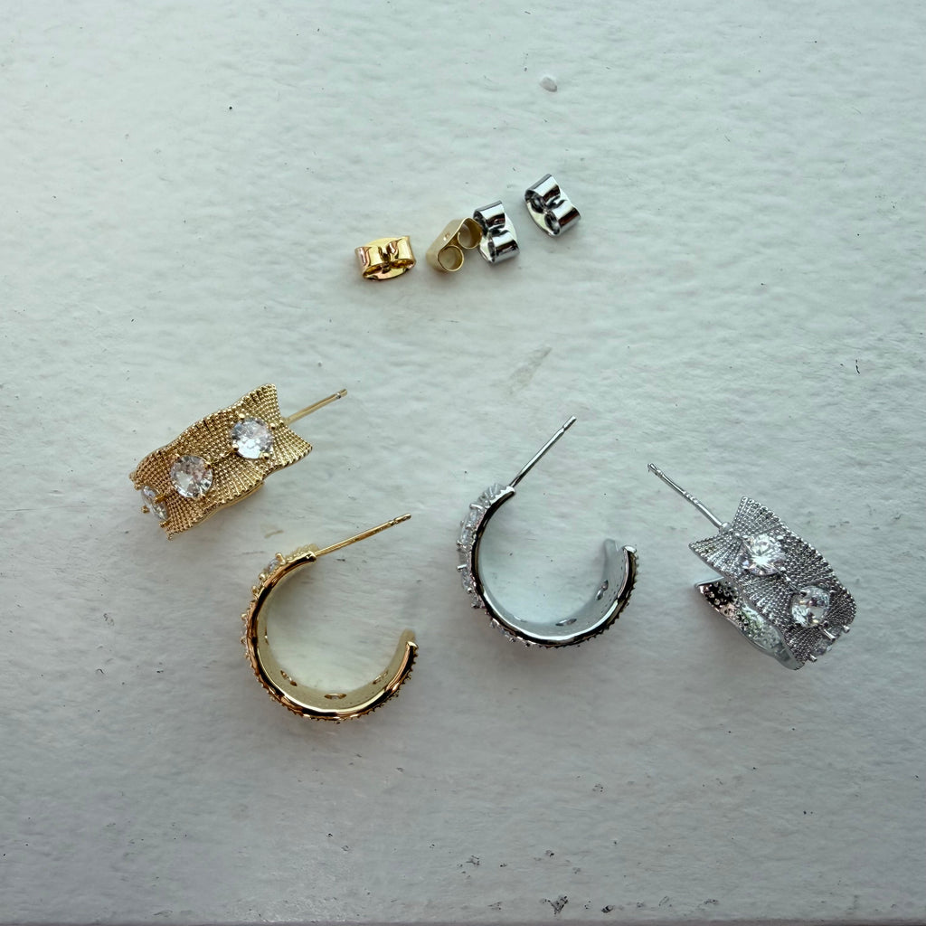 Quintet Ridge Hoop Earrings
