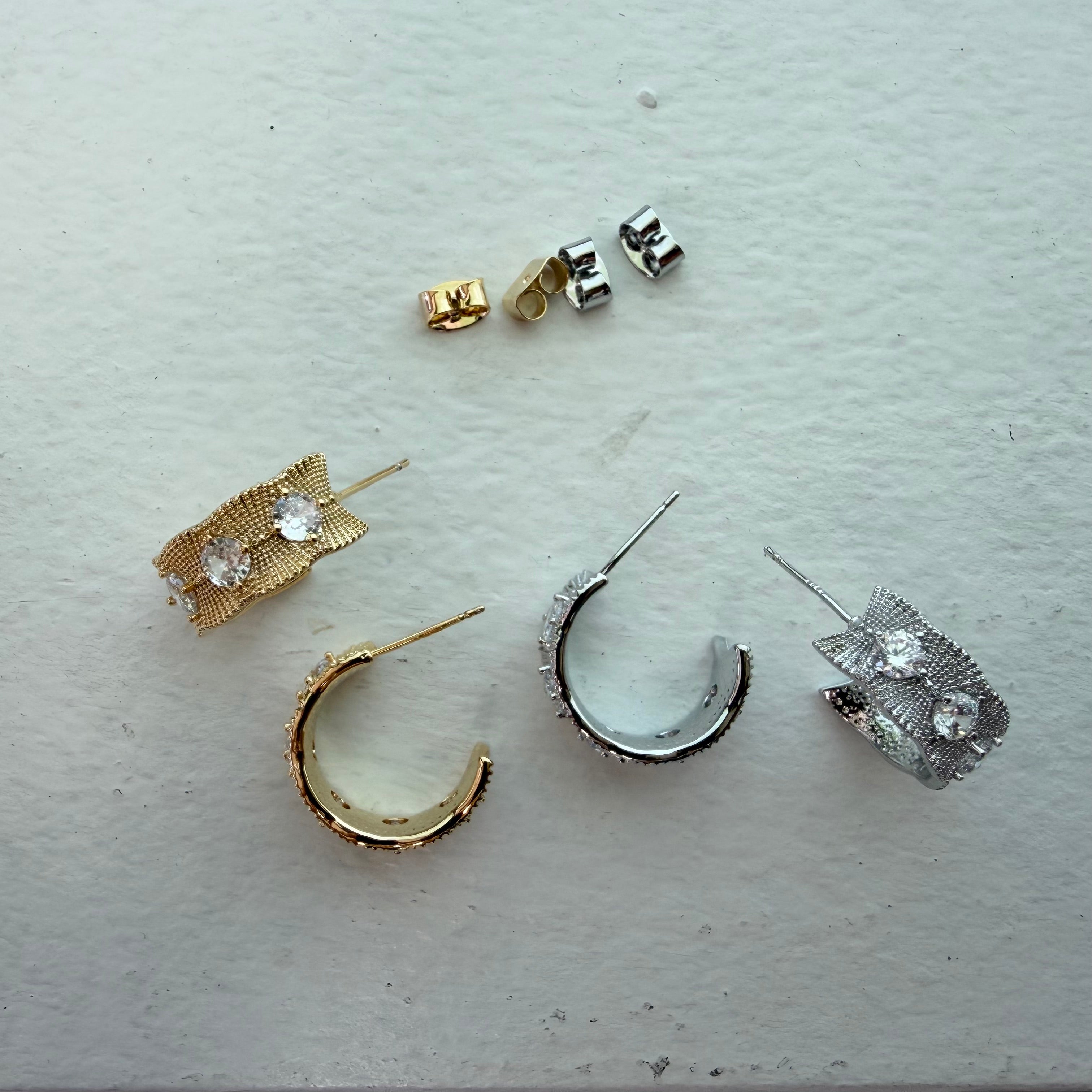 Quintet Ridge Hoop Earrings