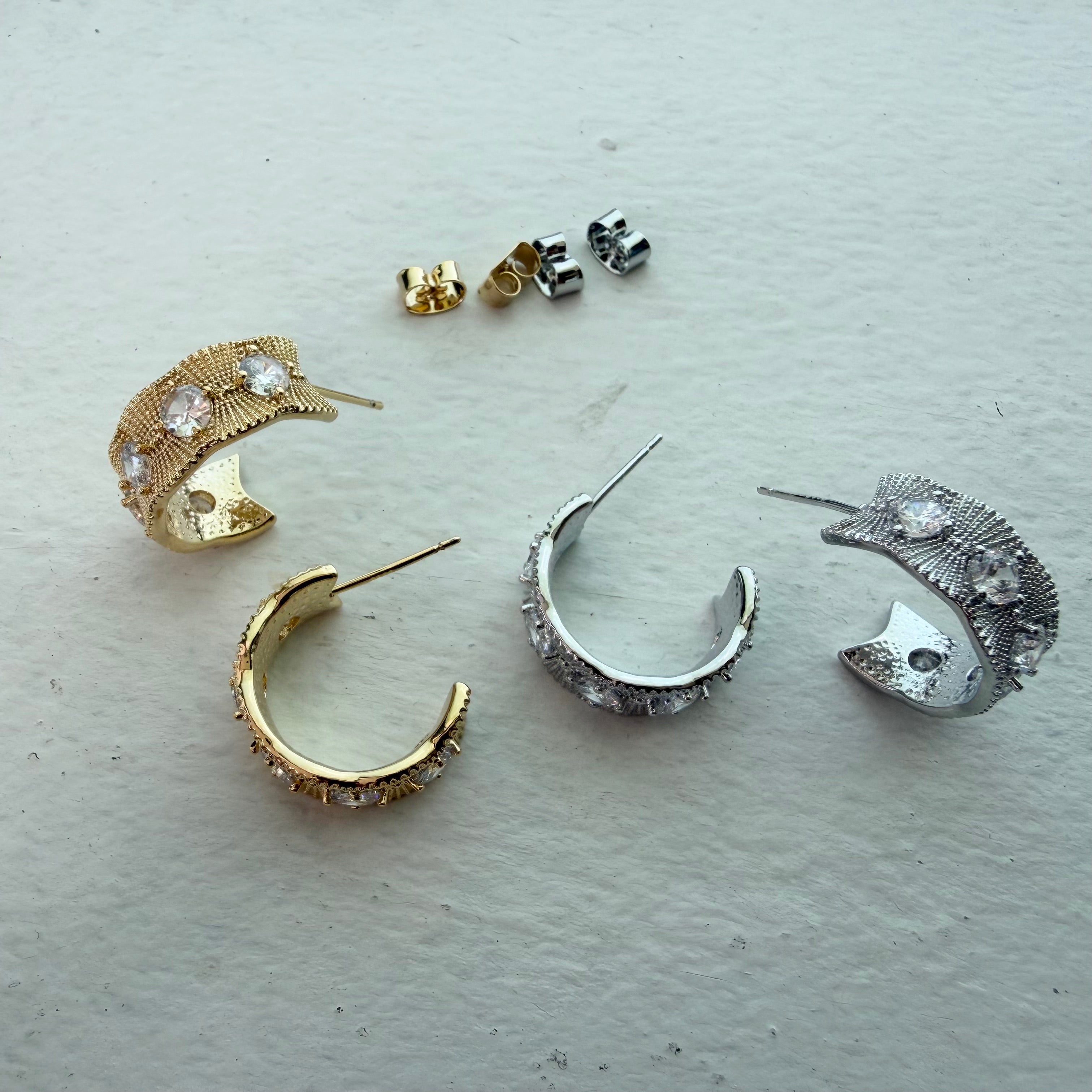 Quintet Ridge Hoop Earrings