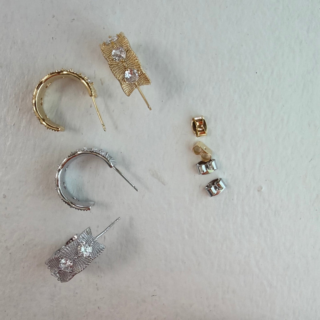 Quintet Ridge Hoop Earrings