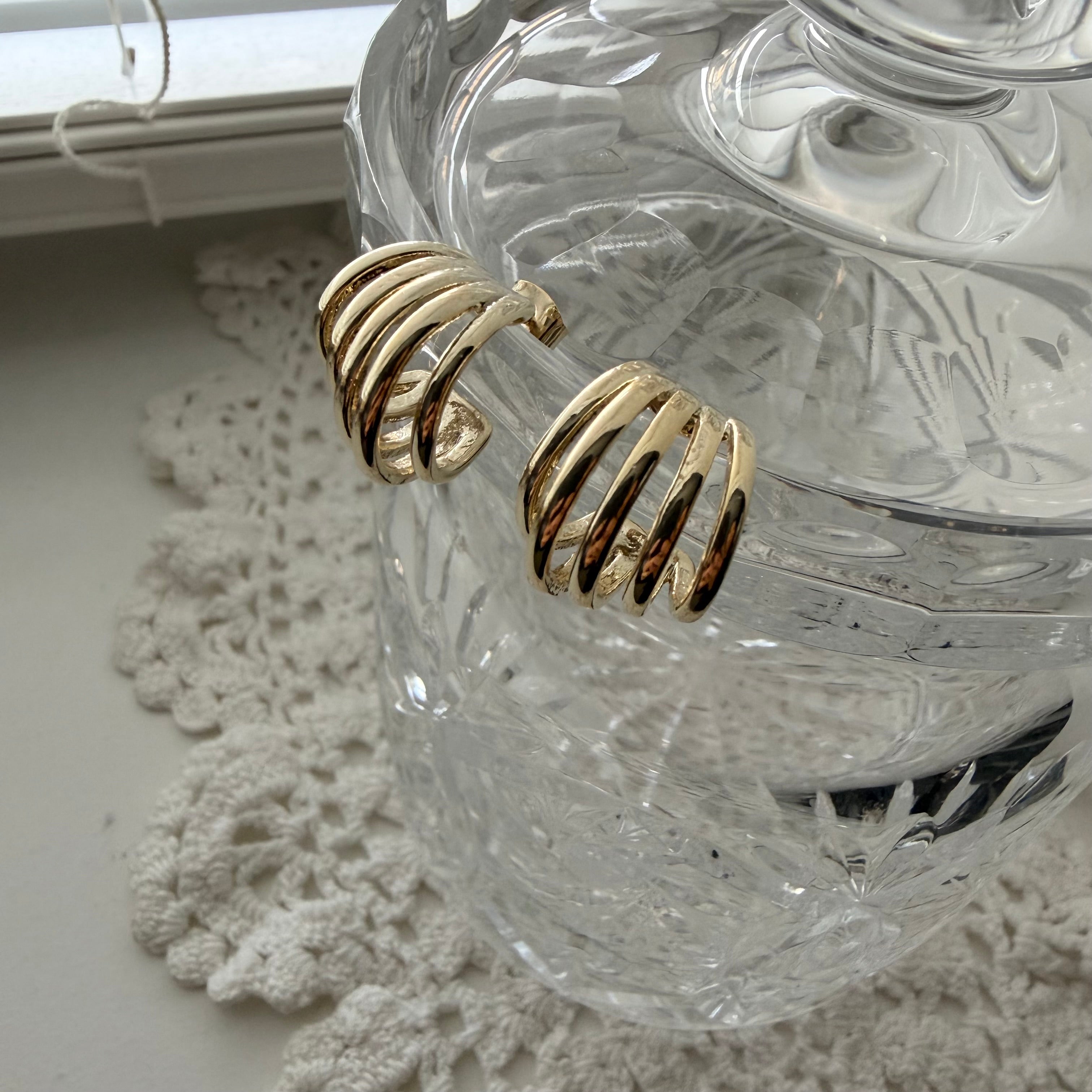 Five Tier Hoop Earrings