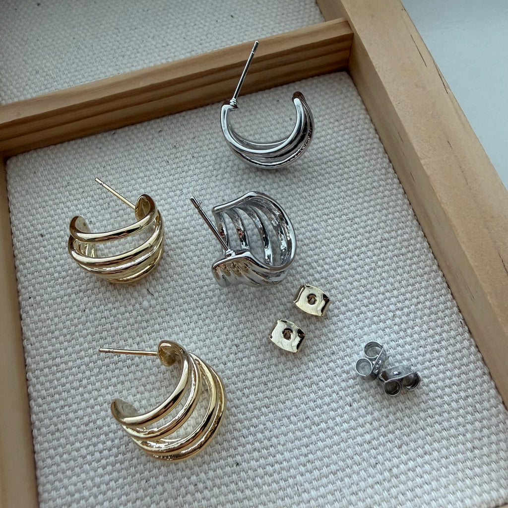 Five Tier Hoop Earrings