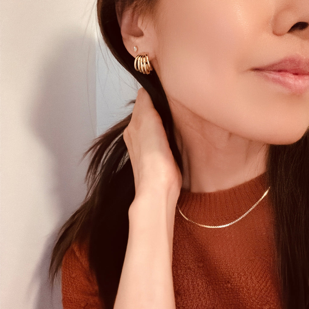 Five Tier Hoop Earrings