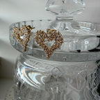 Encrusted Heart Earrings