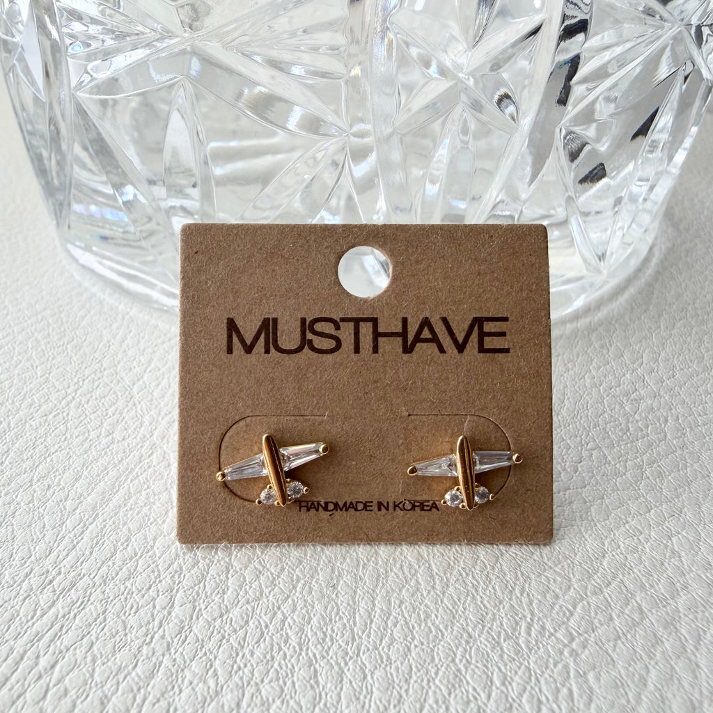 Airplane CZ Earrings