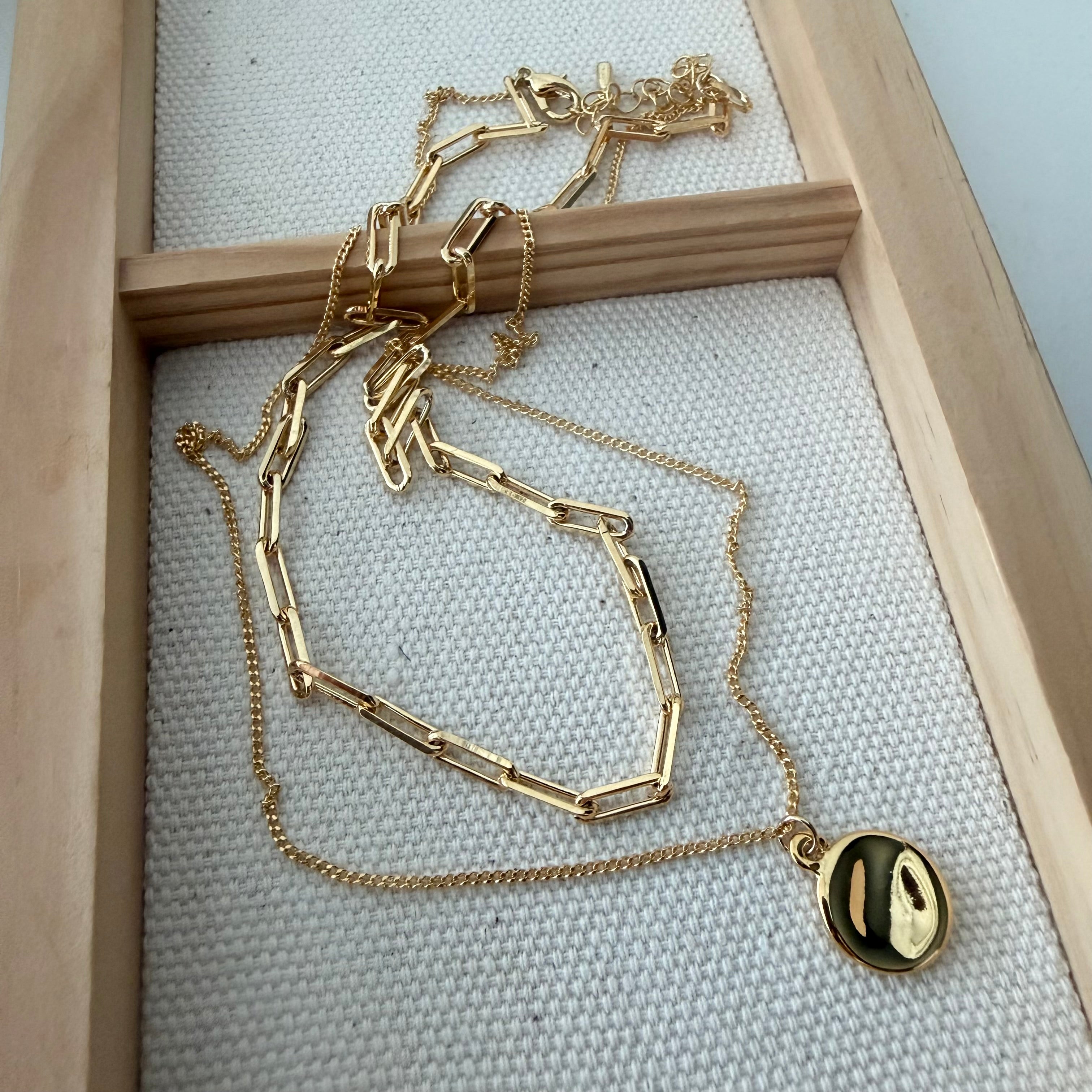 Layered Necklace: Mini Coin Nugget