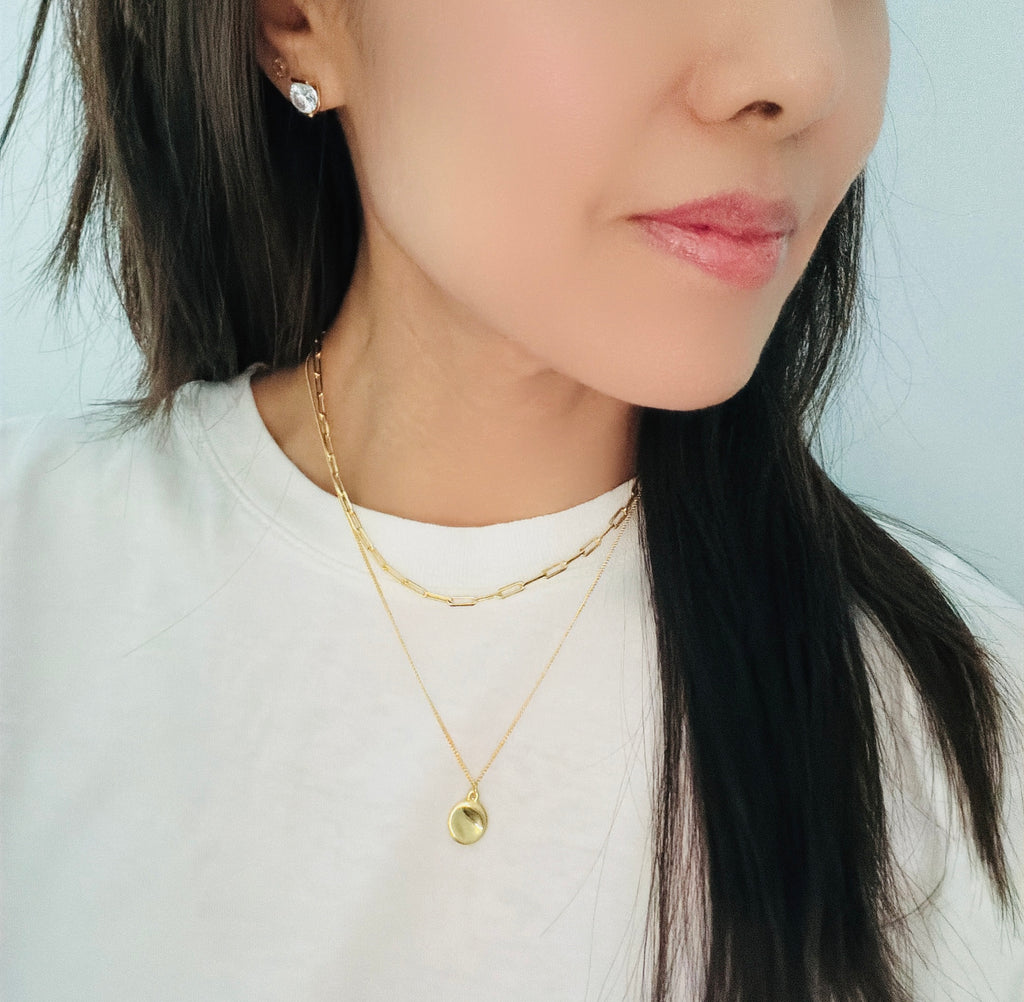 Layered Necklace: Mini Coin Nugget