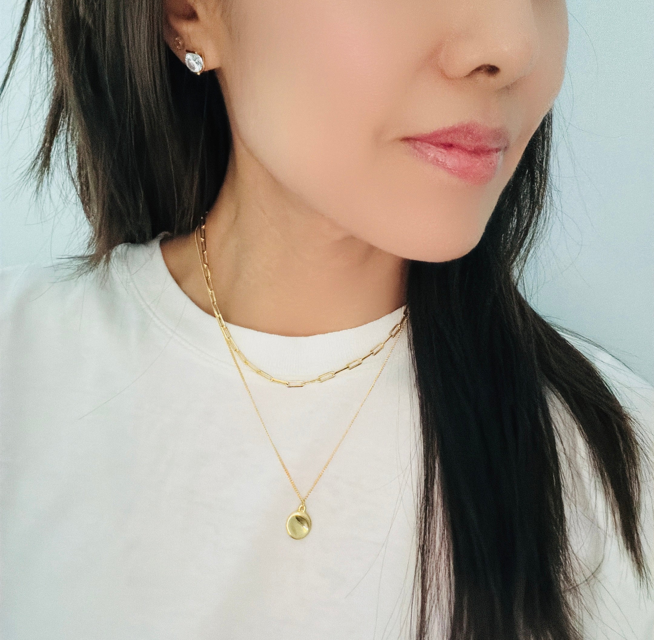 Layered Necklace: Mini Coin Nugget