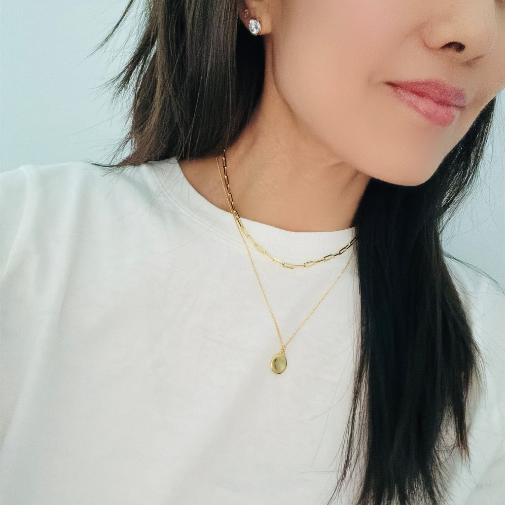 Layered Necklace: Mini Coin Nugget