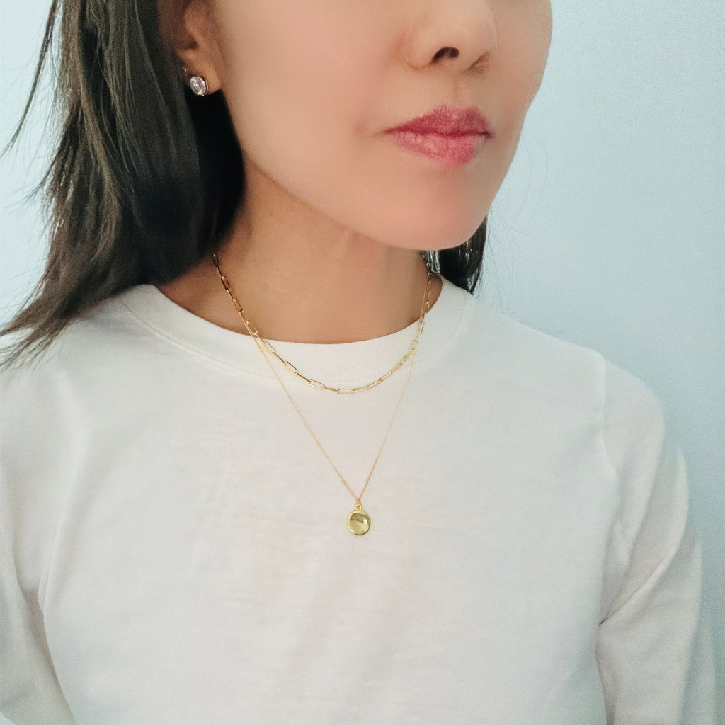 Layered Necklace: Mini Coin Nugget