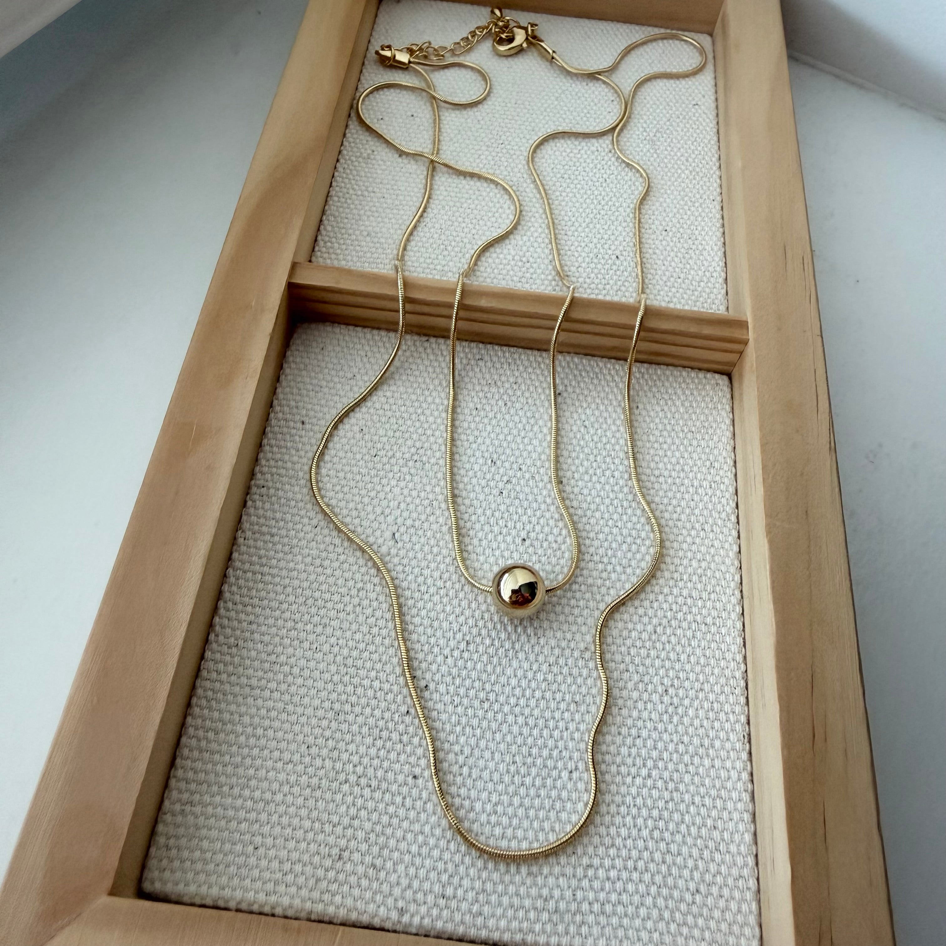 Layered Necklace: Ball Pendant