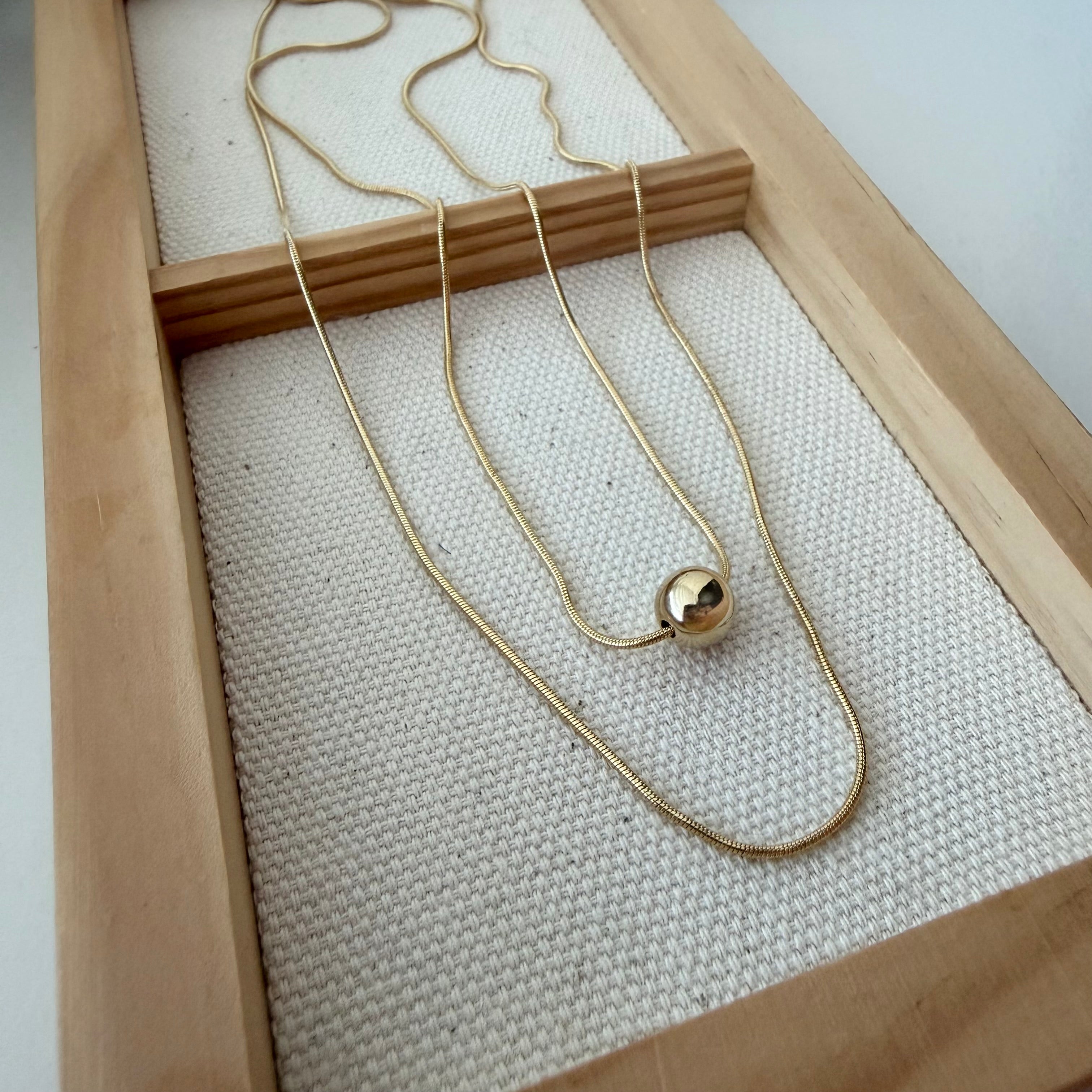 Layered Necklace: Ball Pendant