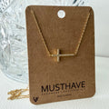 Pavé Sideways Cross Necklace