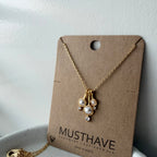 Triple Pearl Cluster Necklace