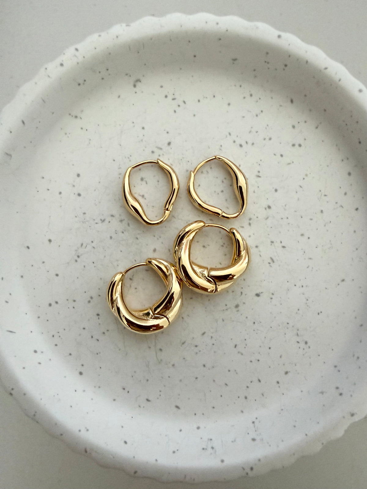 Wavy Huggie Hoop Earrings