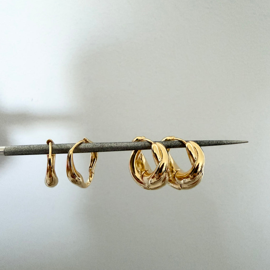 Wavy Huggie Hoop Earrings