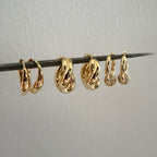 Wavy Huggie Hoop Earrings
