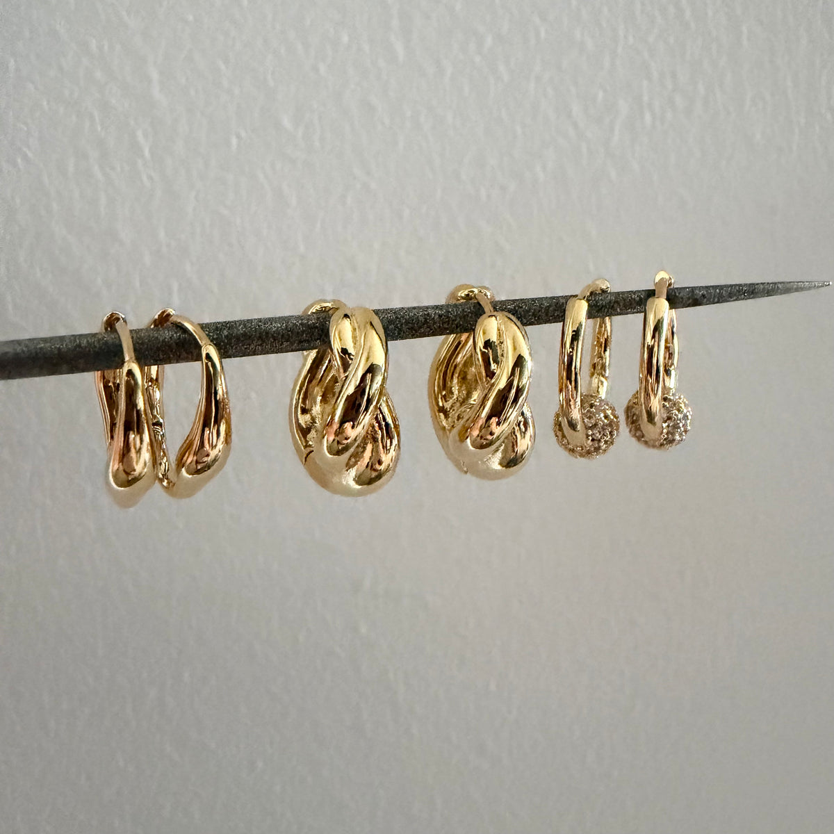 Wavy Huggie Hoop Earrings