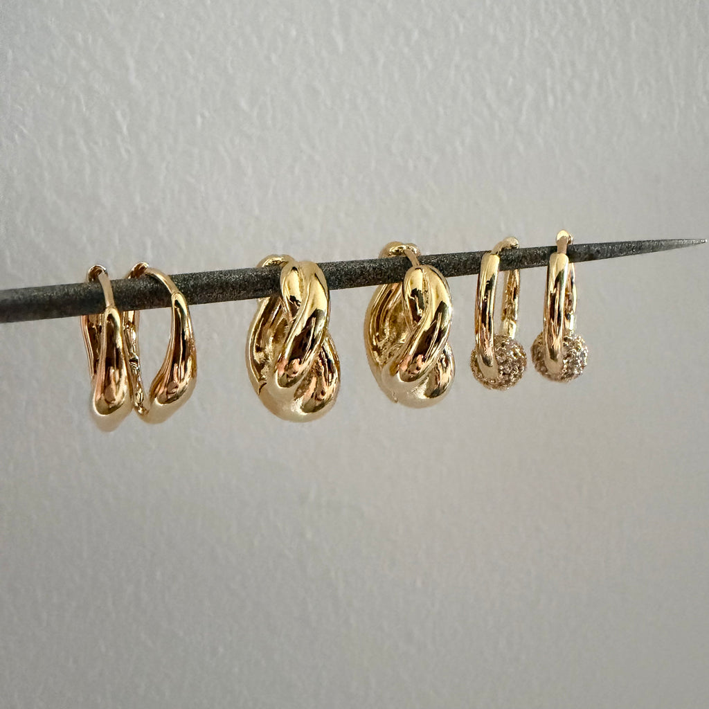 Pavé Ball Huggie Hoop Earrings