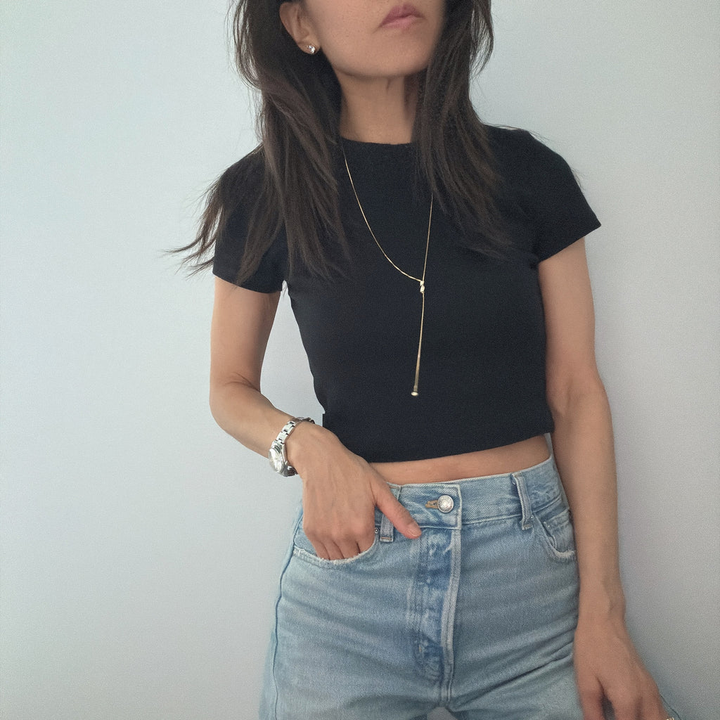 Twisted Drop Lariat Necklace