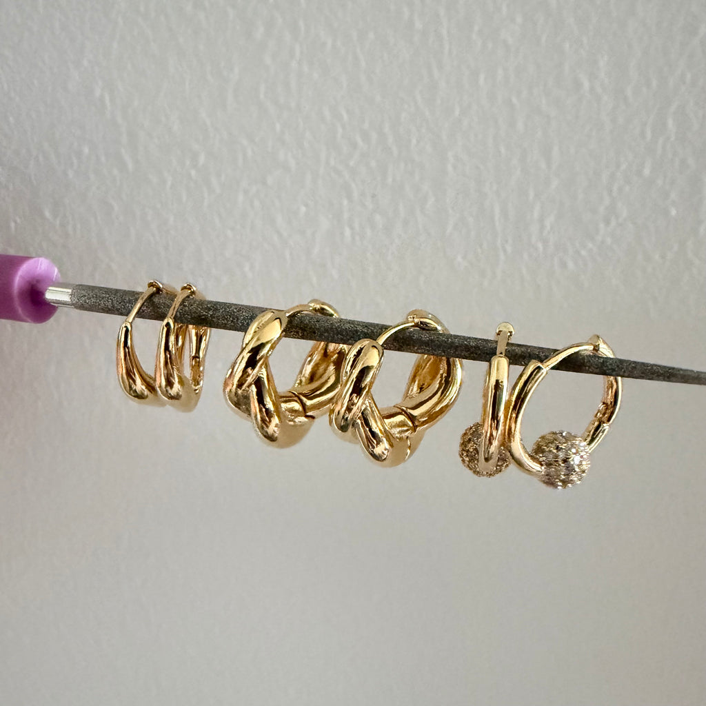 Wavy Huggie Hoop Earrings