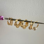 Wavy Huggie Hoop Earrings