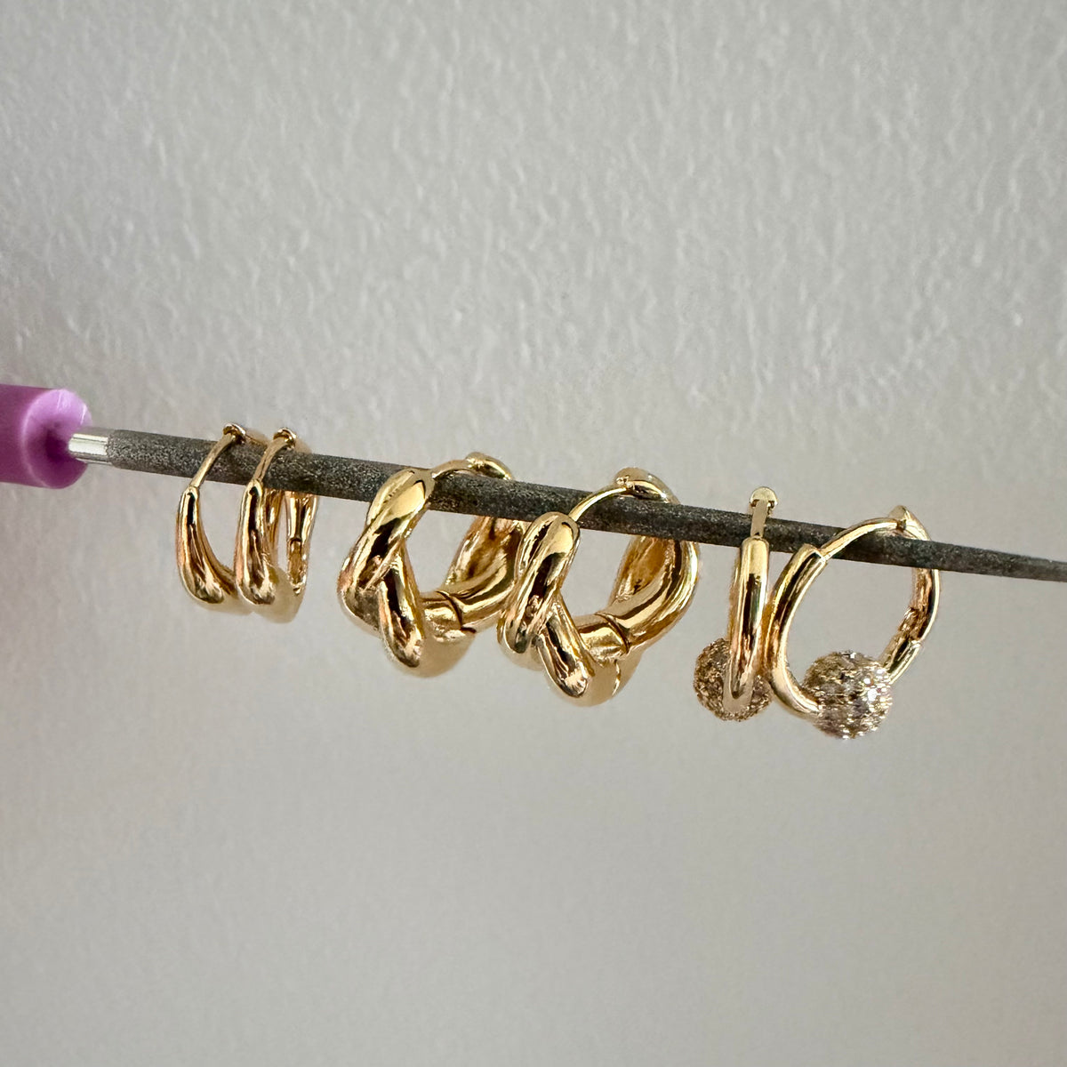 Wavy Huggie Hoop Earrings